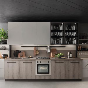 TERRA COLLECTION / ROYAL GRAY OAK (SQG), kitchen with dishwasher and cabinetry