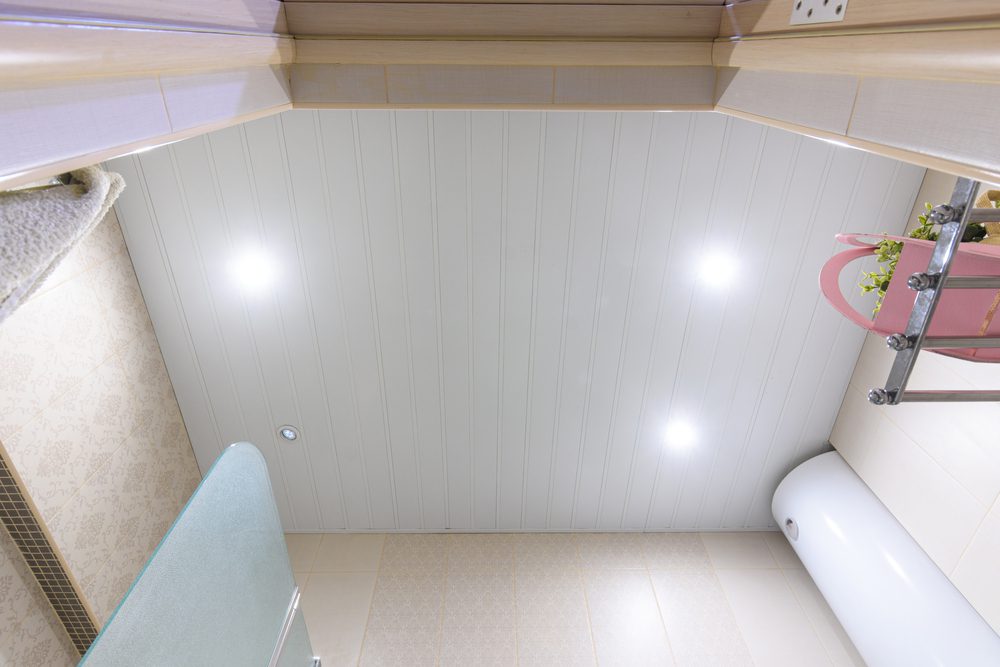 Built-in lighting for the ceiling of the bathroom