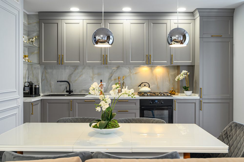 light gray kitchen cabinets 