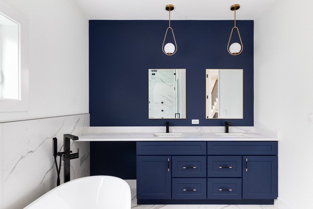 double vanity bathroom ideas showcasing sleek designs and contemporary trends for 2024.