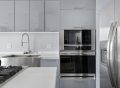 satin or semi gloss paint for kitchen cabinets, vibrant and modern kitchen design with sleek, durable finishes