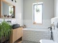 Bathroom tile trends 2024 showcasing modern patterns, colors, and designs.