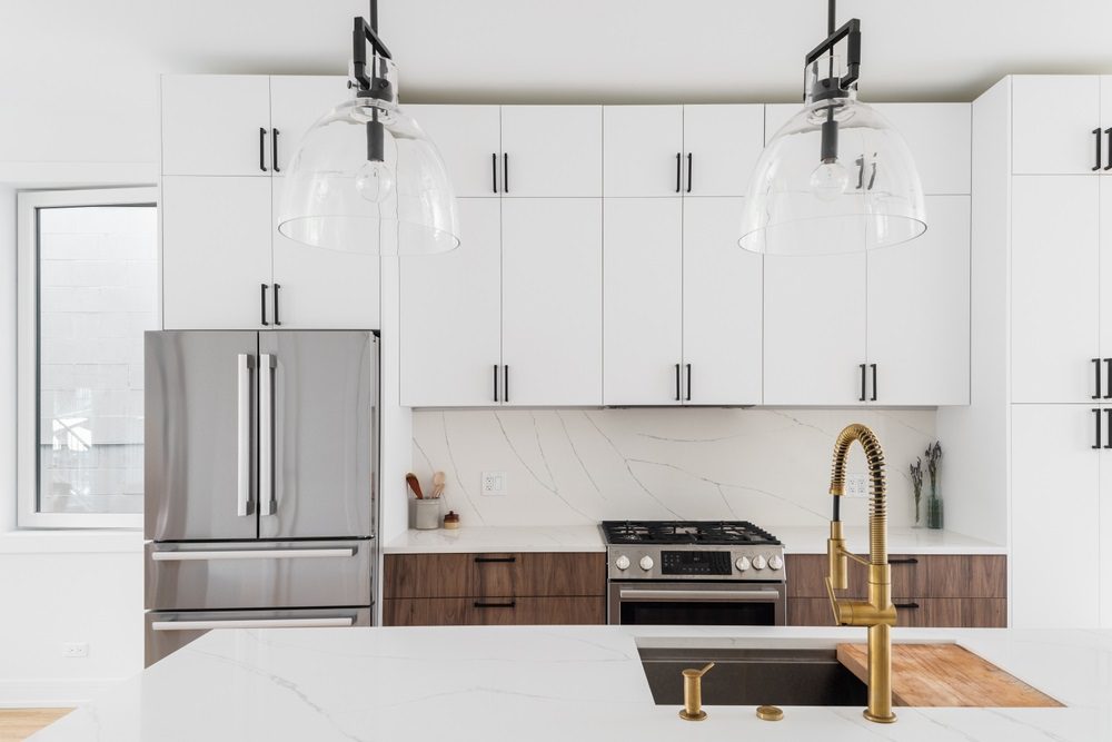 Beautifully refaced kitchen cabinets with a modern design.