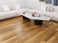 Installing hardwood floors in a modern living room