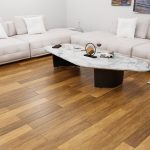 Installing hardwood floors in a modern living room