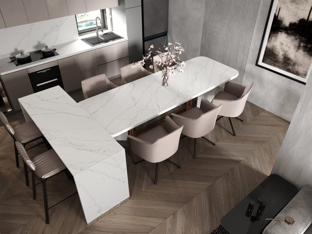 granite countertop island in an Orange County home