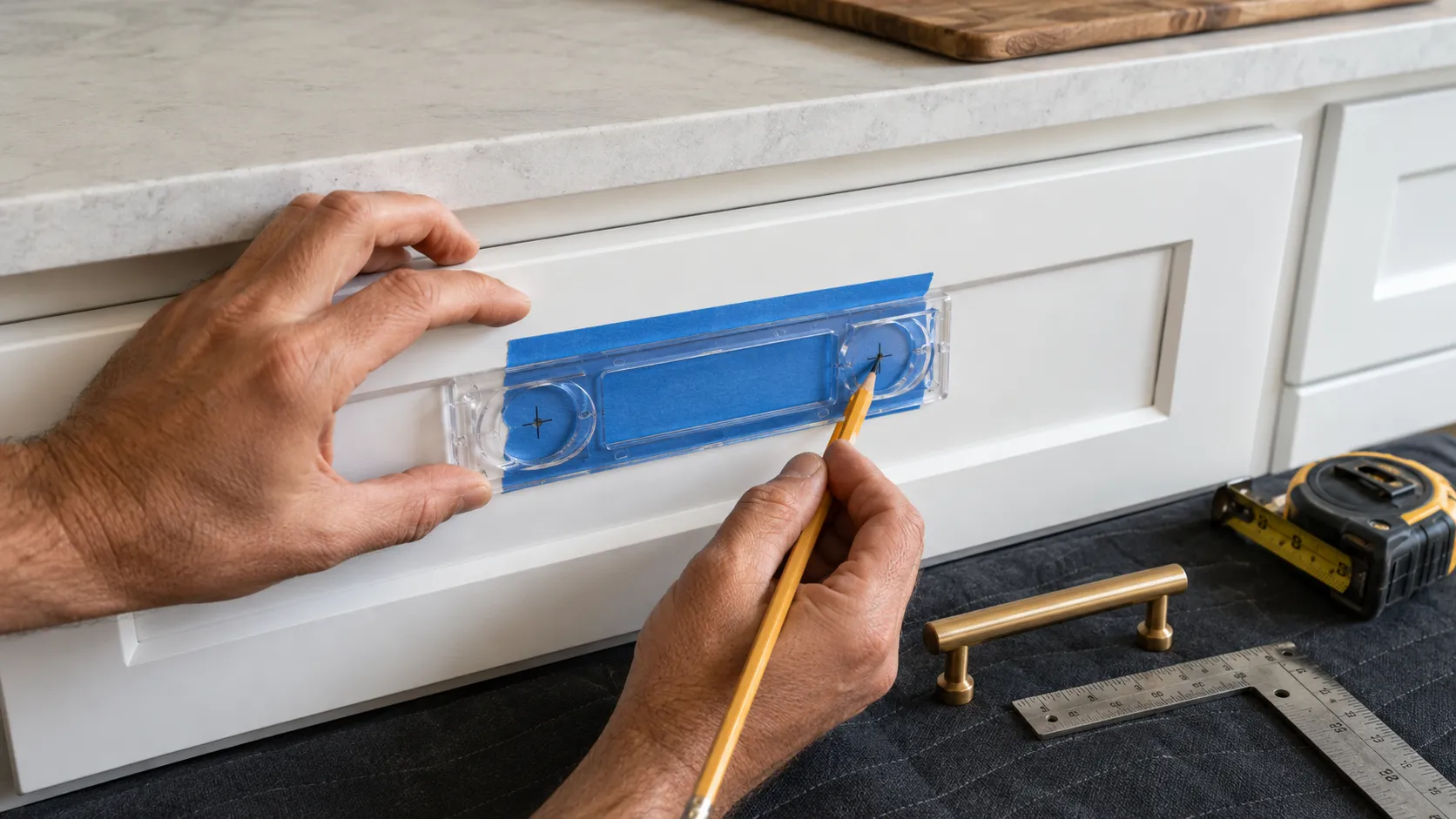 How to Install Drawer Pulls and Cabinet Knobs
